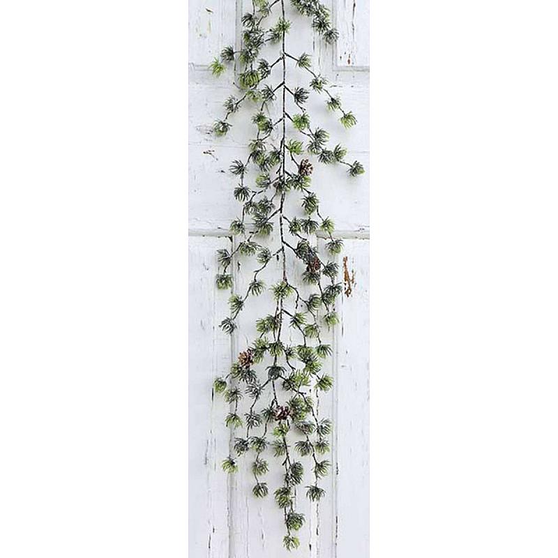 Künstliche Lärchengirlande mit Schnee, 144 cm, grün-weiß